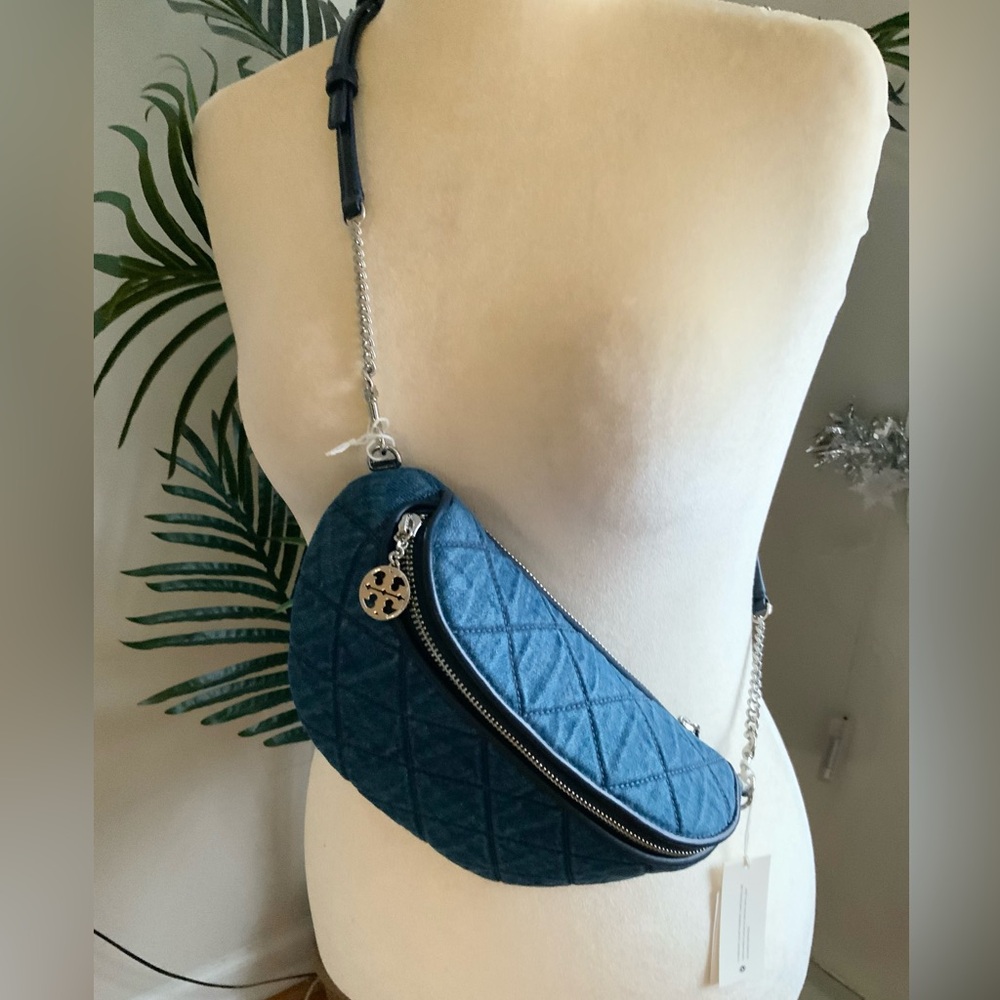 TORY BURCH WILLA DENIM SLING/BELT BAG W/DUSTBAG NWT